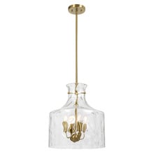 Coronado Dimpled Glass Bell Jar 4 Light Pendant